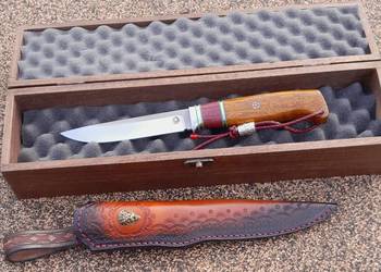 Ręcznie wykonany nóż obozowo wyprawowy- stal proszkowa ELMAX 62 HRC