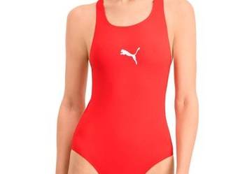 XS Puma Strój kąpielowy damski czerwony jednoczęściowy Racerback