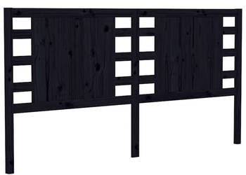 Wezgłowie łóżka czarne 166x4x100 cm lite drewno sosnowe WM-818784