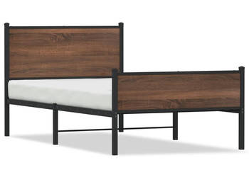 Łóżko Czarne Metalowe Rama Łóżka Metalowa Ze Stelażem 100x190 cm WM-4007952