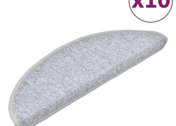 vidaXL Maty na schody 10 szt. 56x17x3 cm Jasnoszare półokrągłe(SKU:149741)