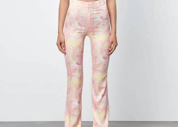 ZARA ROZKLOSZOWANE SPODNIE GETRY LEGGINSY NADRUK S