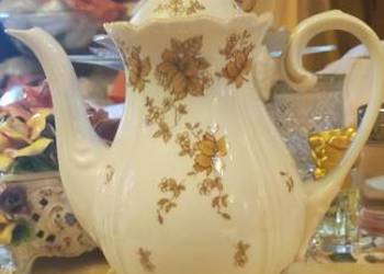 Duży dzbanek porcelana Reichenbach Niemcy złote liście