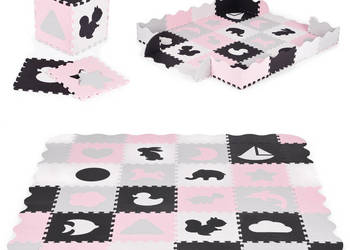 Mata piankowa z płotkiem puzzle suchy basen 36 elementów ECOTOYS