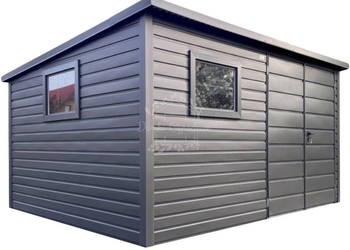 Schowek - domek ogrodowy 4x3 m  2x okno - antracyt ID1112