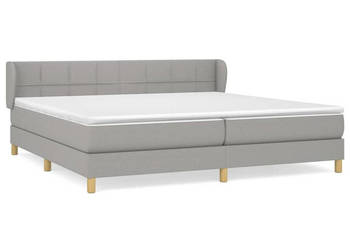 Łóżko kontynentalne z materacem jasnoszare tkanina 200x200 cm WM-3126829