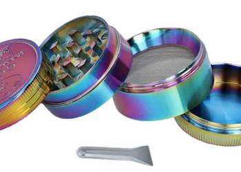 Tęczowy Grinder Młynek do Tytoniu Crusher Metalowy Chillout Smoke