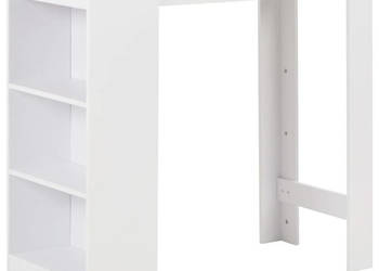Stolik barowy z półkami biały 110 x 50 x 103 cm WM-280215