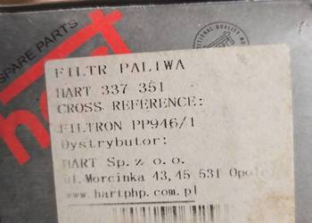 Filtr paliwa HART 337 351 odpowiednik filtron  PP946/1 Chrysler