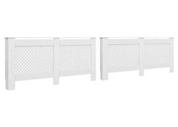 Osłony na kaloryfer 2 szt. białe 172x19x815 cm MDF WM-3051379