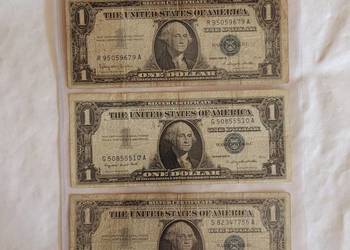 O nr 2 – USA 1 Dollar Silver Certificate 1957 / 1957A / 1957B – 3 szt.