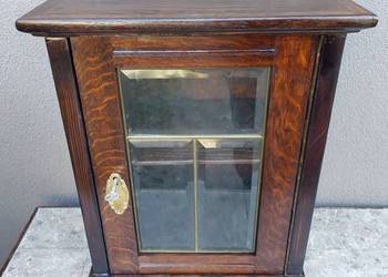 Stara szafka wisząca mała fazowane witrażowe szkło apteczka F064