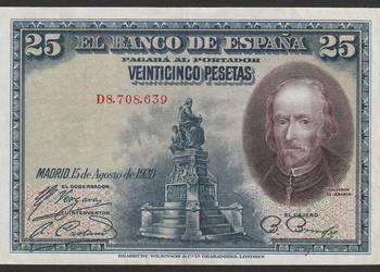 HISZPANIA 25 PESET 1928 - D.L. BARCA - STAN 2