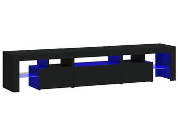 Szafka pod TV z oświetleniem LED czarna 200x365x40 cm WM-3152811