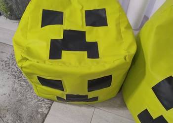 Pufa Fotel limonka XXL buźka Minecraft z podnóżkiem