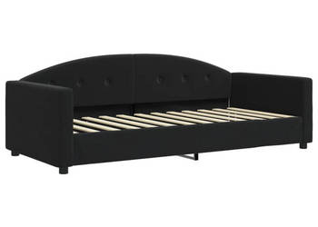 Sofa z funkcją spania czarna obita aksamitem 90x200 cm WM-354140