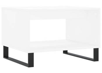 Stolik kawowy biały 60x50x40 cm materiał drewnopochodny WM-829260