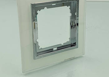 Ramka pojedyncza szklana Magic Timex-elektro Biały z chromem