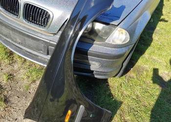 Bmw e46 sedan błotnik przedni prawy oryginał czarny schwarz2