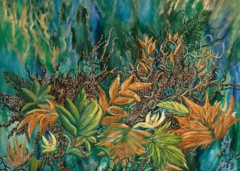 Obraz olejny 100x100 "Tajemniczy splot losu" Obraz olejny 100x100 "Tajemniczy splot losu"