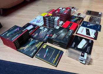 Pudełka po dyskach M.2, SATA oraz pamięciach RAM DDR4 DDR5 (90 sztuk)