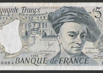 FRANCJA 50 FRANKÓW 1990 - DE LA TOUR - L.59