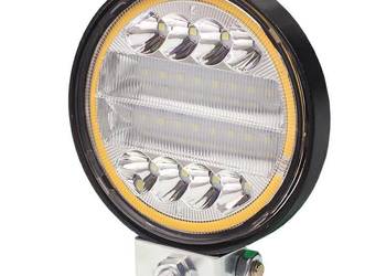 LAMPA ROBOCZA HALOGEN LED, 24 LED + OBRYSOWA DIODA, OKRĄGŁĄ, 12-24V, F