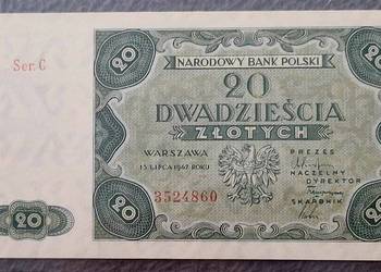 20 zł 1946,1947, 50 zł 1946,1947, 100 zł 1946 .