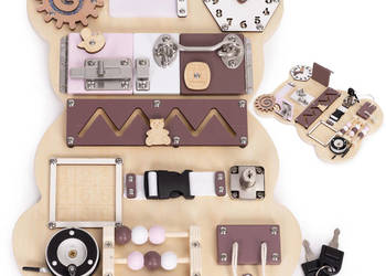 Drewniana tablica manipulacyjna sensoryczna dla dzieci panel edukacyjny mi…