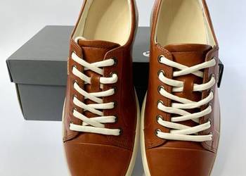 ECCO Soft 7 W, skórzane sneakersy damskie, brązowe/cognac, EU 37