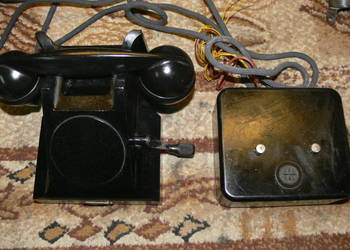 Stary Polski Bakelitowy telefon RWT lata 40-50 na korbkę Ideał