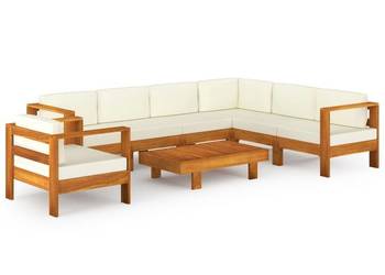 vidaXL 8-częściowy zestaw wypoczynkowy ogrodowy z poduszkami(SKU:3057938)