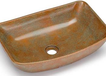 Umywalka 50 cm VIRGO BASIC – SMOKED METAL, miedziany i zielo