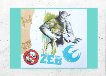 Zeb plakat z gwiezdnych wojen, star wars plakat A4, plakat z Zebem, obrazek