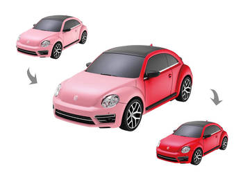 VW Beetle UV R/C skala 1:24 Rastar 76200-4 samochód sterowany zmieniający…