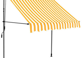 Ręcznie zwijana markiza z LED 150 cm biało-pomarańczowa WM-145856
