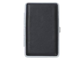 Czarna Papierośnica Skórzana typu SLIM na Cienkie Papierosy Gentelo