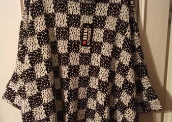 Dzianinowe ponczo w szachownice  big authorized