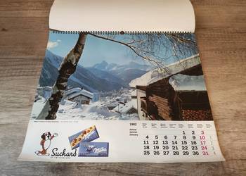 Zabytkowy kalendarz ścienny Milka 1982 r. Suchard Szwajcaria