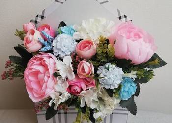 Flowerbox koperta na Dzień Babci I Dziadka upominek kwiaty w pudełku