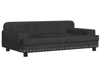 Sofa dla dzieci czarna 90x53x30 cm aksamit WM-3196283