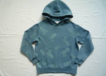 H&M 134/140 Niebieska Bluza Kangurka kaptur Meszek Dinozaury