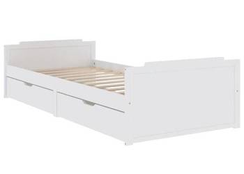 vidaXL Rama łóżka z szufladami, biała, drewno sosnowe(SKU:322160)