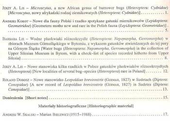 ACTA ENTOMOLOGICA SILESIANA VOL. 1 NO 1