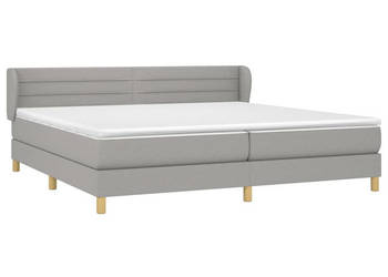 Łóżko kontynentalne z materacem jasnoszare tkanina 200x200 cm WM-3126909