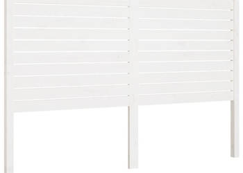Wezgłowie łóżka białe 141x4x100 cm lite drewno sosnowe WM-819016