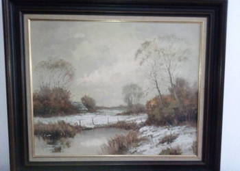 Obraz olejny na płótnie w ramie drewnianej 99/84 cm