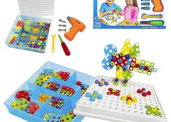 Puzzle konstrukcyjne w pudełku z narzędziami, 193 elementy