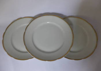 Zestaw 3 płaskich porcelanowych talerzy Ćmielów 283