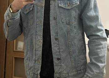 Kurtka Zara bomberka jeansowa z miśkiem pilotka M ocieplana zimowa vintage